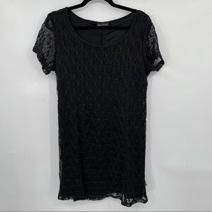 Black Crocheted Lace Dress